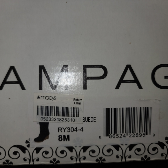 Rampage black suede wedge fur lace up zip side boots NWT size 8 - Picture 2 of 4